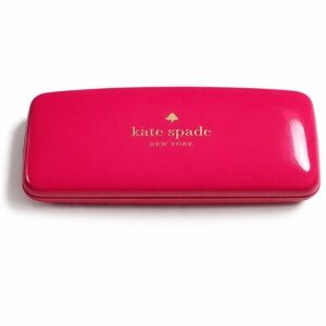Kate Spade New York Sunglass Clamshell Case Neon Pink Orange Side Glance Eyes